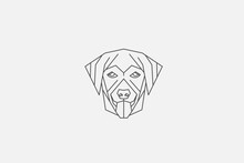 Illustration Vector Graphic Of Line Art Dog Face. Good For Logo Or Symbol.
