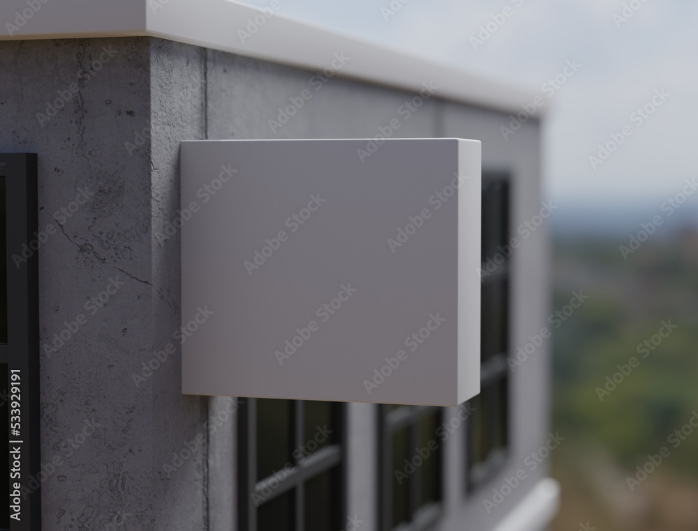 Signage Rendering 3D Render Blank Signage for Mockup Stock Photo | Adobe Stock