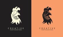 Abstract Rooster Head Black White Logo Icon