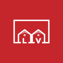 Initial LV Homes Aligned Logo Stock Vector. Illustration Of Building