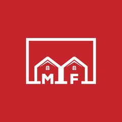 Initial MF Homes aligned logo stock vector. Illustration of building