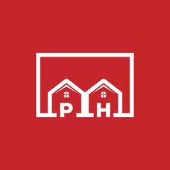 Initial PH Homes aligned logo stock vector. Illustration of building