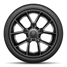 Aluminum Wheel Car Tire Style Racing On White Background Vector