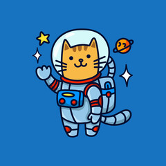 AStronaut cat, catstronaut in the space, cute cat, orange cat