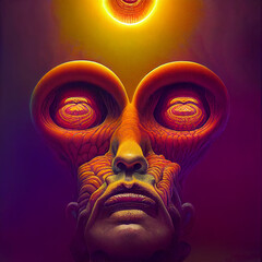 Poster - psychedelic human portrait