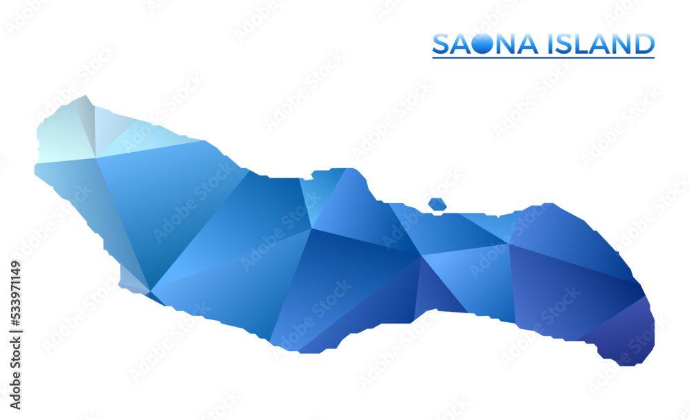 Vector Polygonal Map Of Saona Island Vibrant Geometric Island In Low 1000 F 533971149 