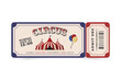 © Viktoriia - Vector vintage circus ticket. Festival invitation, carnival ticket admit one printable template