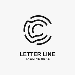 Wall Mural - Letter C line logo design