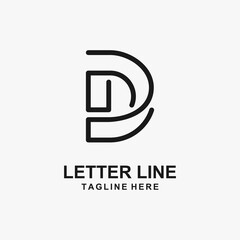 Wall Mural - Letter D line logo design