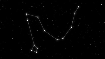 dragon constellation also known as draco star gazing in dark night sky space and astronomy concept a