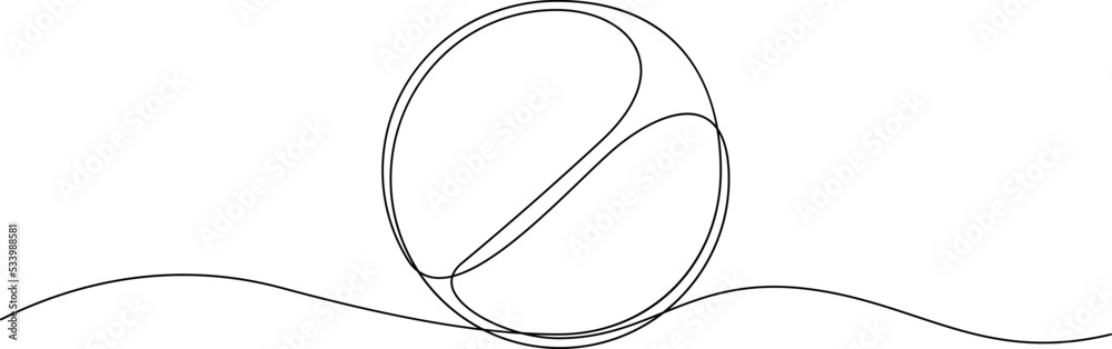 Continuous line drawing of prohibition sign. Vector illustration. Stock ...