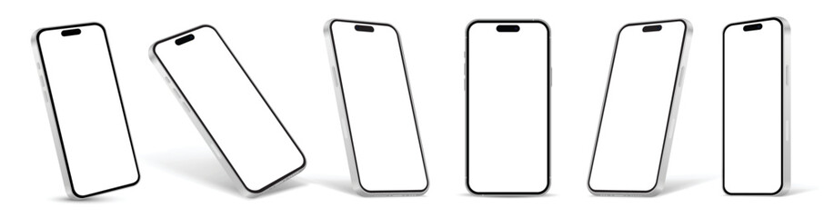 realistic smartphone mockup. perspective mobile phone mockup vector similar to iphone with blank scr