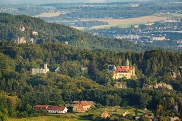 Wall Mural - Hruba skala castle built on the top of sandstone rocks. Bohemian Paradise, Czech: Cesky raj, Czech Republic.