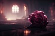 Romantic bouquet of roses. Fantasy rose, light blurred bokeh. Romantic evening atmosphere, rose garden, rose bouquet, flowers. 3D illustration