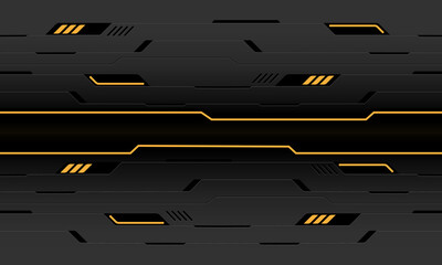 Poster - Abstract vector technology futuristic grey cyber black line circuit yellow light power geometric design seamless pattern background