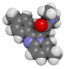 Canvas Print - Zolpidem insomnia drug (sleeping pill), chemical structure.