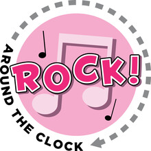 Rock Around The Clock Transparent PNG | Retro Sock Hop Graphic | Rock 'N Roll Dance | 1950s Rock And Roll Design