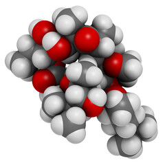 Canvas Print - Clarithromycin antibiotic drug (macrolide class), chemical structure.