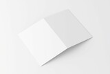 Fototapeta Na ścianę - A4 A5 Folded Invitation Card With Envelope 3D Rendering White Blank Mockup