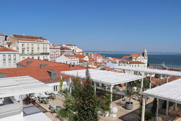 Wall Mural - view on the Tagus river from Alfama in Lisbon 