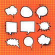 © Zalina - Collection of empty comic speech bubbles Retro cartoon stickers. Pop art style. Vector illustration