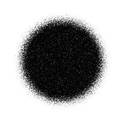 Poster - Circle grain texture. Radial faded noise gradient. Round grunge shape. Speckles and particles textured background. Dotted print wallpaper. Vector