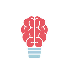 Poster - The brain and the light bulb. Vector illustration