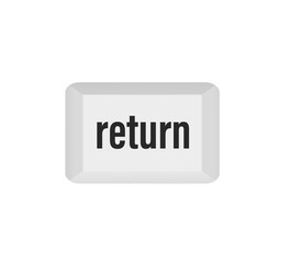 Poster - Back button on computer keyboard. Desktop interface. web icon. Vector illustration