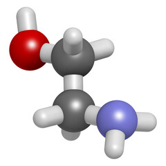 Wall Mural - Ethanolamine (2-aminoethanol) molecule.