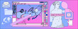 Retro vaporwave user interface with modal dialog window box of a graphic design software and editor program and picture of a Venus statue in pastel cute colors.