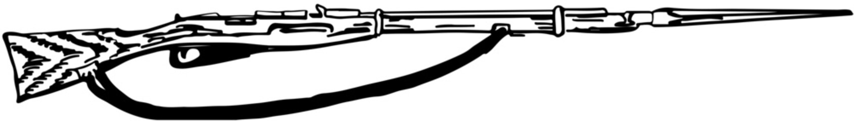 Wall Mural - old recoilles rifles, mortras and individual weapons rifle in vector