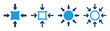 Compact size icon set. Compress symbol vector illustration.