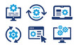 Computer system icon set. Software update icon isolated on white background. Technology concept.