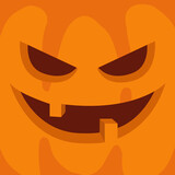 Fototapeta Dinusie - Pumpkin face - Halloween - Pumpkin closeup