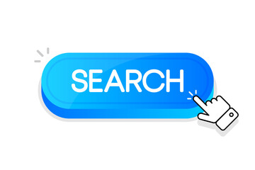 Poster - Search 3d button. Mouse touched button. Vector illustration.