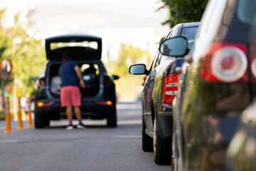 Car in parking lot