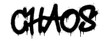 © Doa Bunda - Spray Painted Graffiti Chaos Word Sprayed isolated with a white background. graffiti font Chaos with over spray in black over white. Vector illustration.