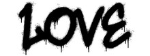 Spray Painted Graffiti Love Word Sprayed Isolated With A White Background. Graffiti Font Love With Over Spray In Black Over White. Vector Illustration.