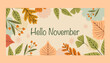 Autumn leaves background. Fall leaf design. Maple leaves decoration banner. Autumn foliage decor. October, september, november season poster. Autumn sale backdrop frame template. Vector illustration.