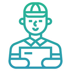 Sticker - deliveryman icon