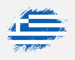 Wall Mural - Shiny sparkle brush flag of Greece country with stroke glitter effect