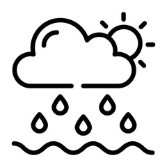 Poster - Rainstorm icon designed in outline style 