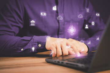 Poster - Ai technology, cloud computing. Digital transformation change management, internet of things. Technology bigdata and business process strategy, Financial management, smart industry.
