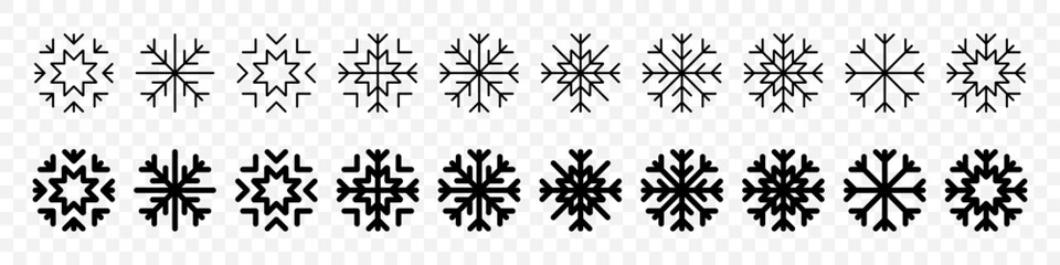 Wall Mural - snowflakes vector icons. black snowflake. snowflakes template. snowflake winter. snowflakes icons. s