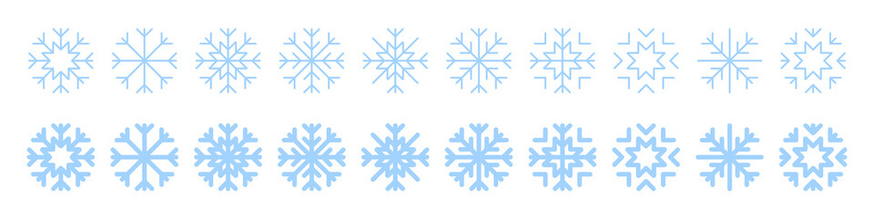 Wall Mural - snowflakes vector icons. blue snowflake. snowflakes template. snowflake winter. snowflakes icons. sn