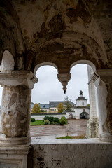 Wall Mural - fragments of the ancient Kremlin and the white stone cathedral of Rostov the Great