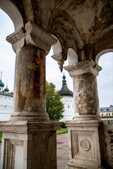 Wall Mural - fragments of the ancient Kremlin and the white stone cathedral of Rostov the Great