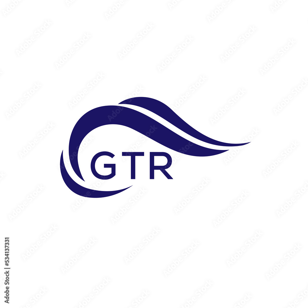 GTR letter logo. GTR blue image on white background. GTR Monogram logo ...