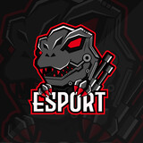 Fototapeta Sawanna - dino esport logo with a mecha theme, good for your esport team logo, your channel and others, I hope you like it, thank you.