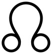 Rahu planet symbol. Ascending lunar node sign. Astrological calendar. Zodiacal black and white horoscope. Outline illustration. Jyotisha. Hinduism, Indian or Vedic astrology
